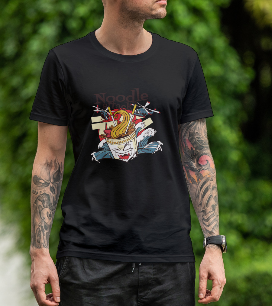 Noodle Attack Monster Ramen Horror Movie Cup Of Terror T-Shirt
