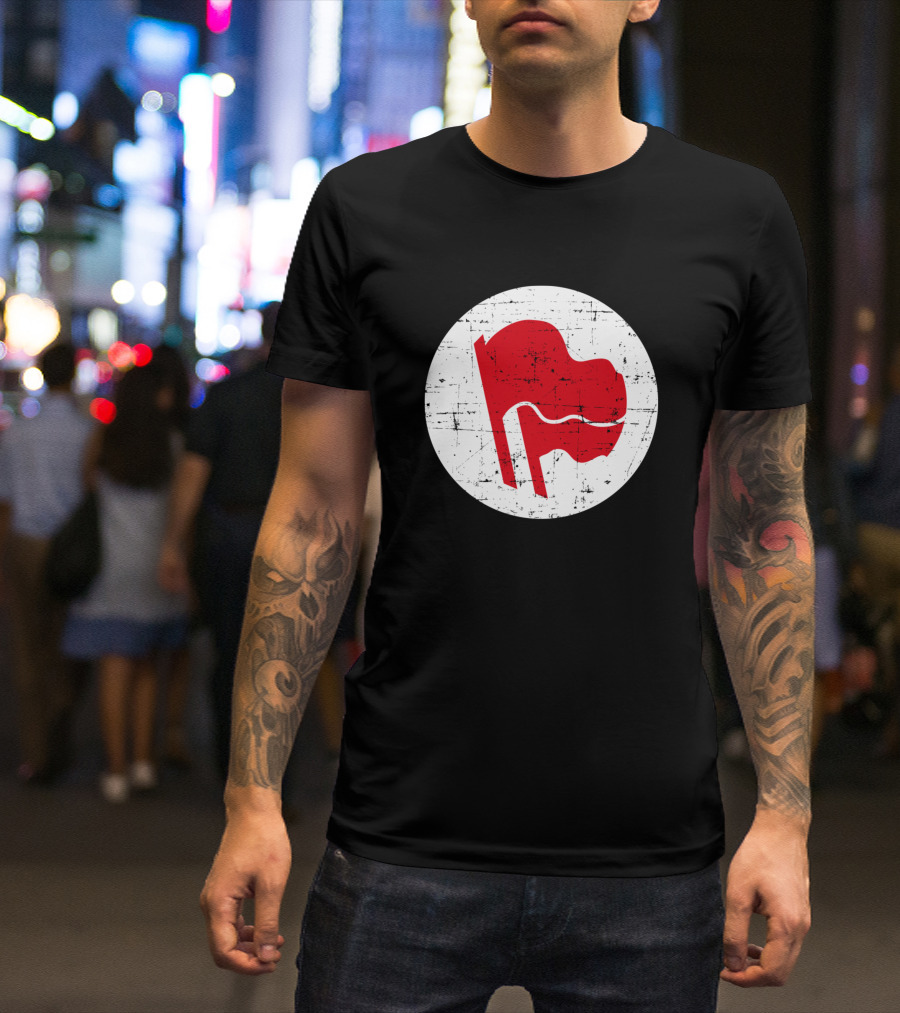 Antifa Antifascist Action Red Flags T-Shirt