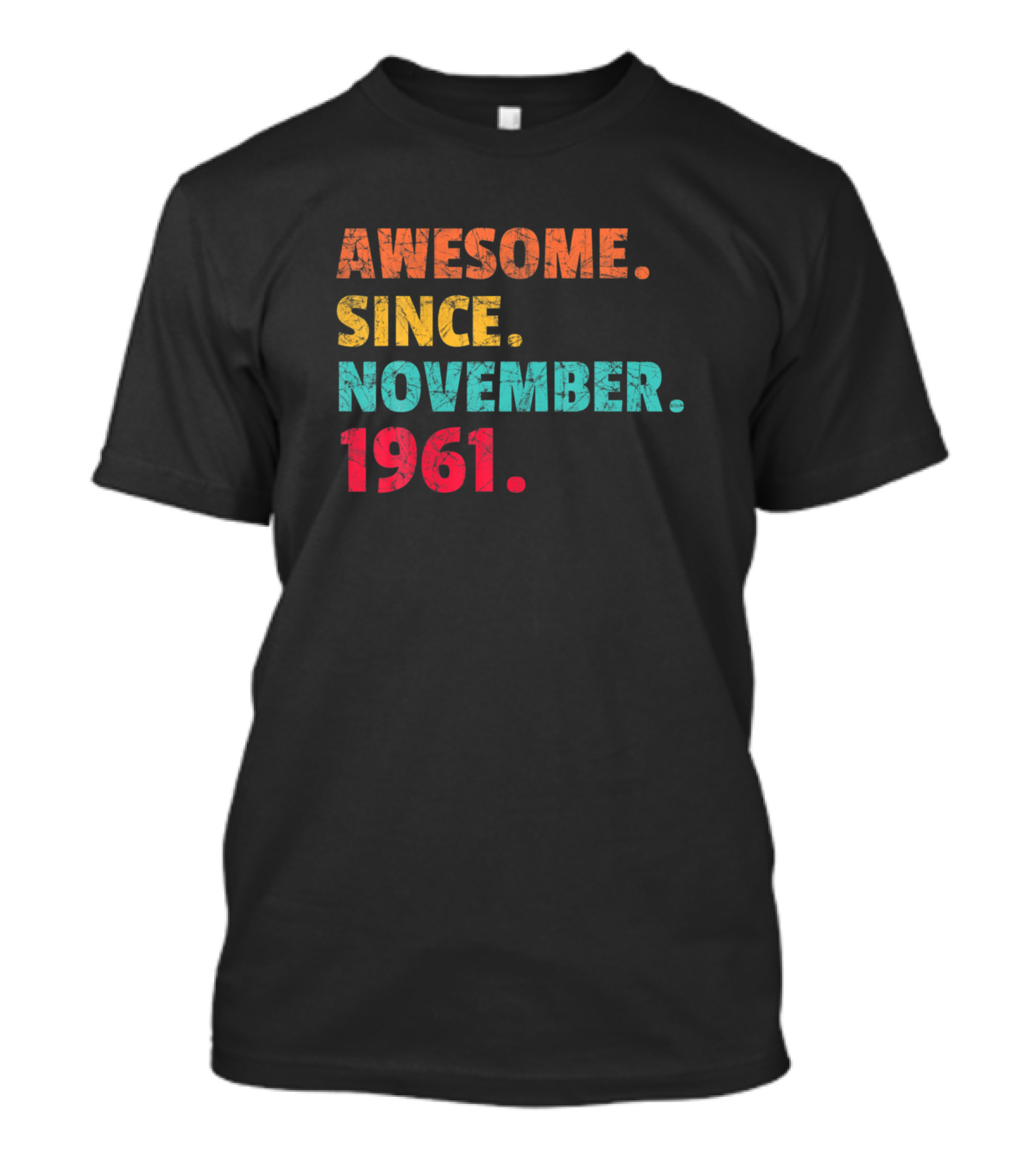 Awesome Since November 1961 Vintage Distressed Birthday T-Shirt