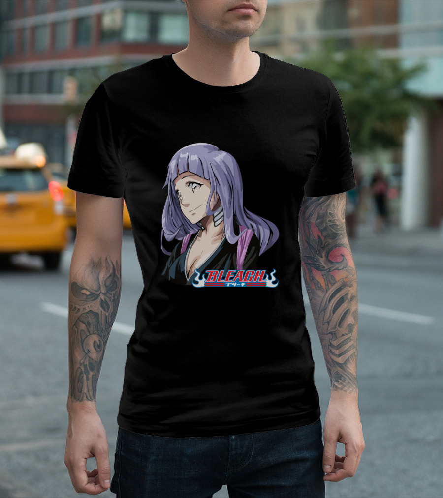 Bleach Anime Character with Purple Hair and Flames T-Shirt