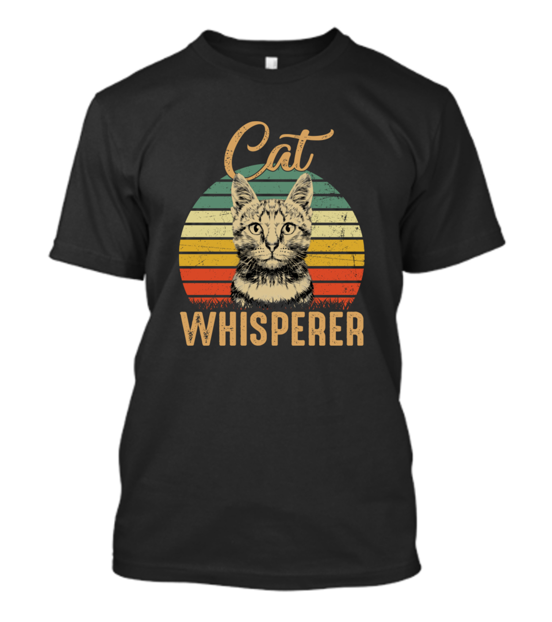 Cat Whisperer Vintage Retro Cat Face T-Shirt
