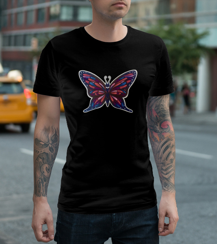 Colorful Butterfly Vibrant Wings Artful T-Shirt
