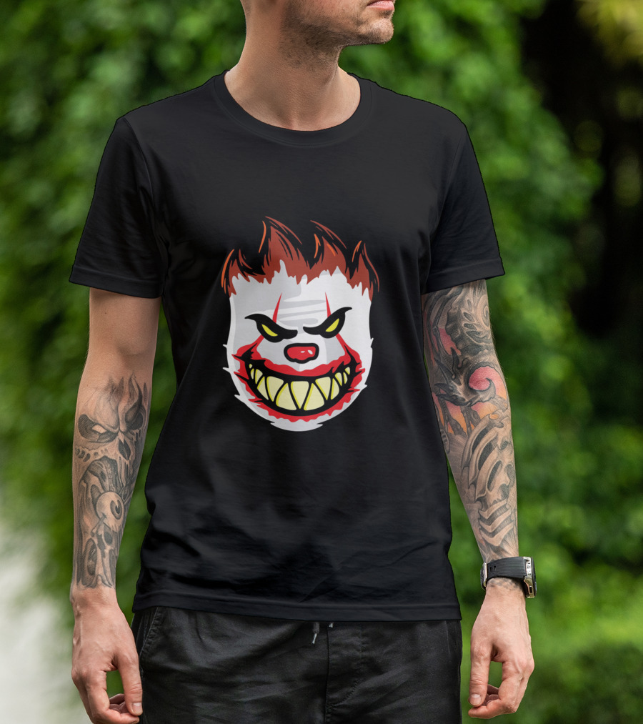 Evil Flaming Clown Face T-Shirt