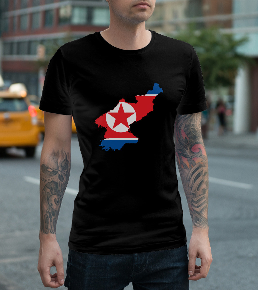 Kimyongil North Korea Flag Map T-Shirt