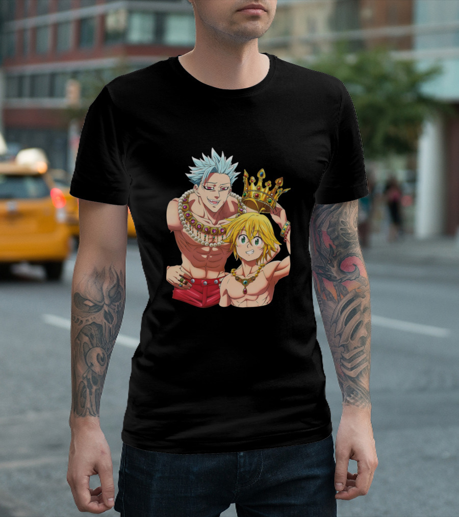 Meliodas Deadly Anime Character With Crown And Jewelry T-Shirt