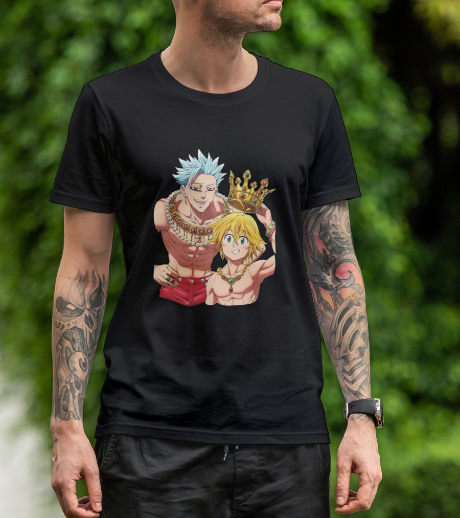 Meliodas Deadly Anime Character With Crown And Jewelry T-Shirt