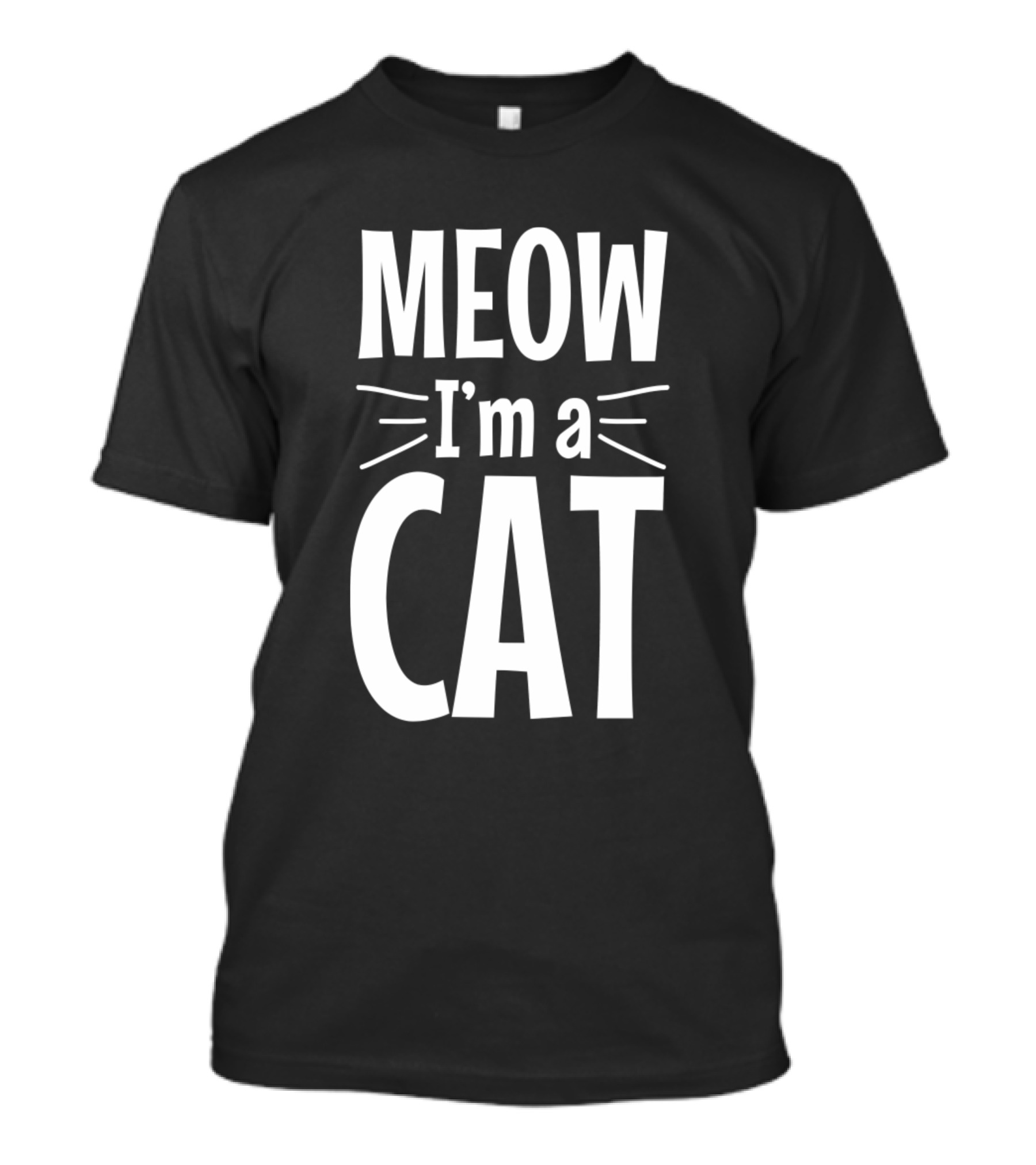 Meow I'm A Cat Funny Cat Lover Tic-Tac-Toe Style Typography T-Shirt