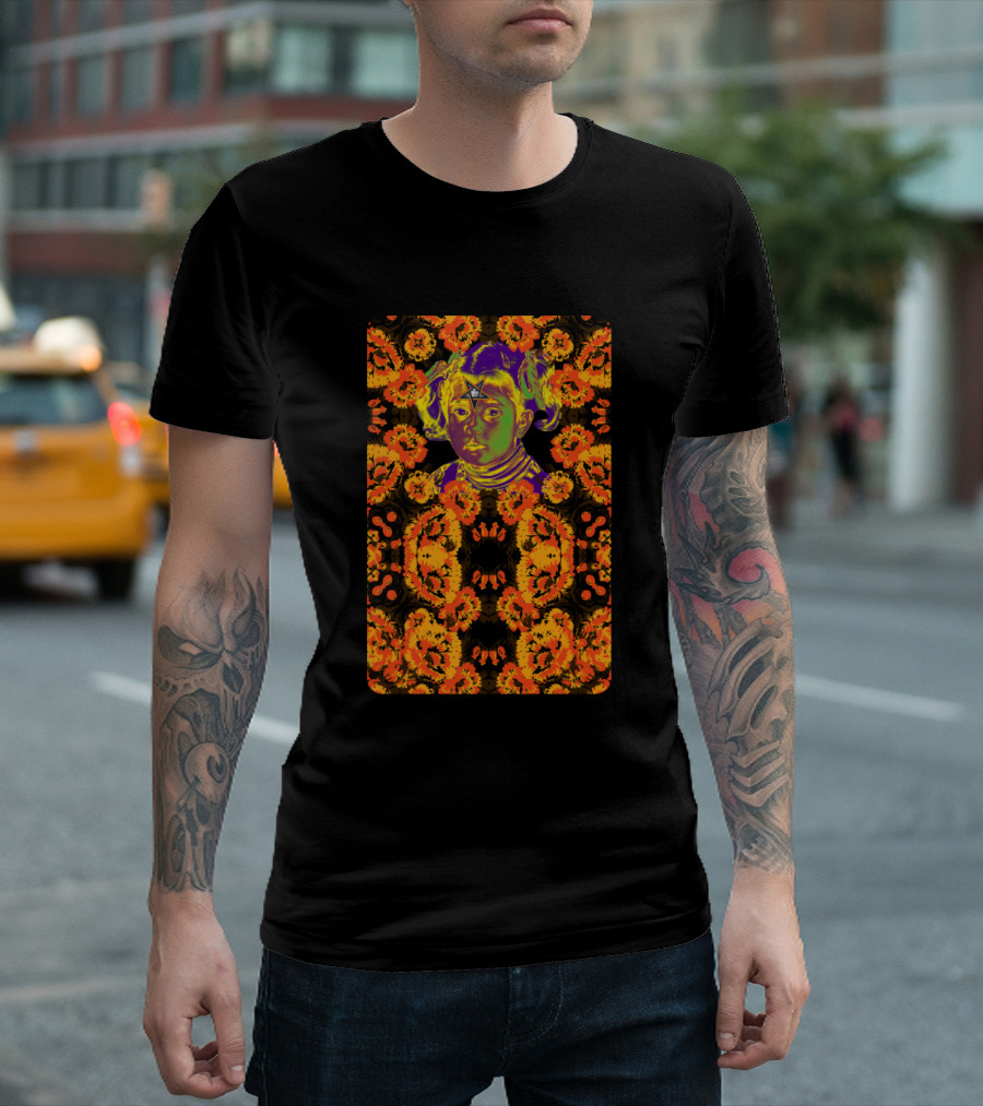 Nothings Changed Psychedelic Floral Child with Star and Vibrant T-Shirt