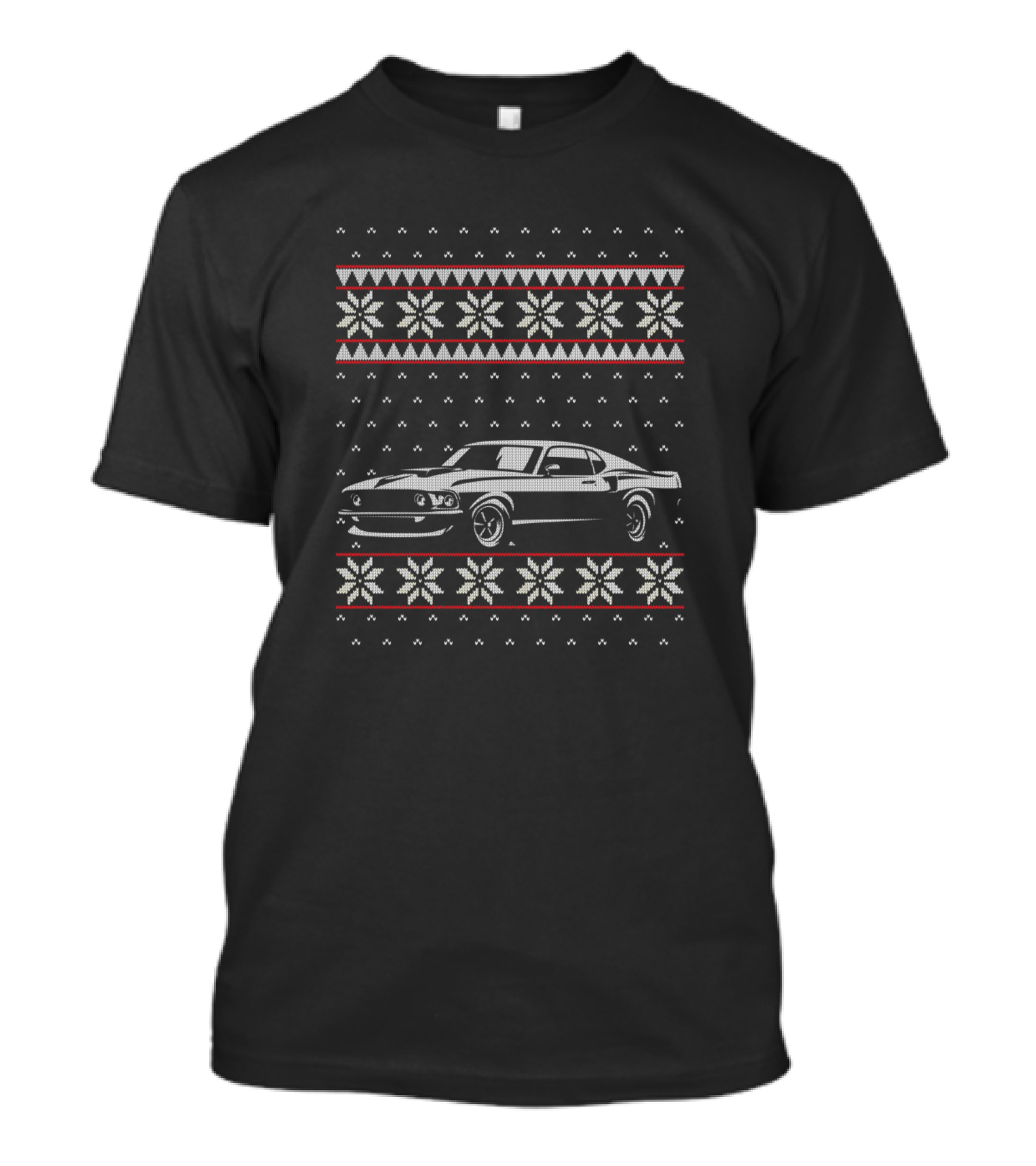 Classic Mustang Snowflake Christmas T-Shirt