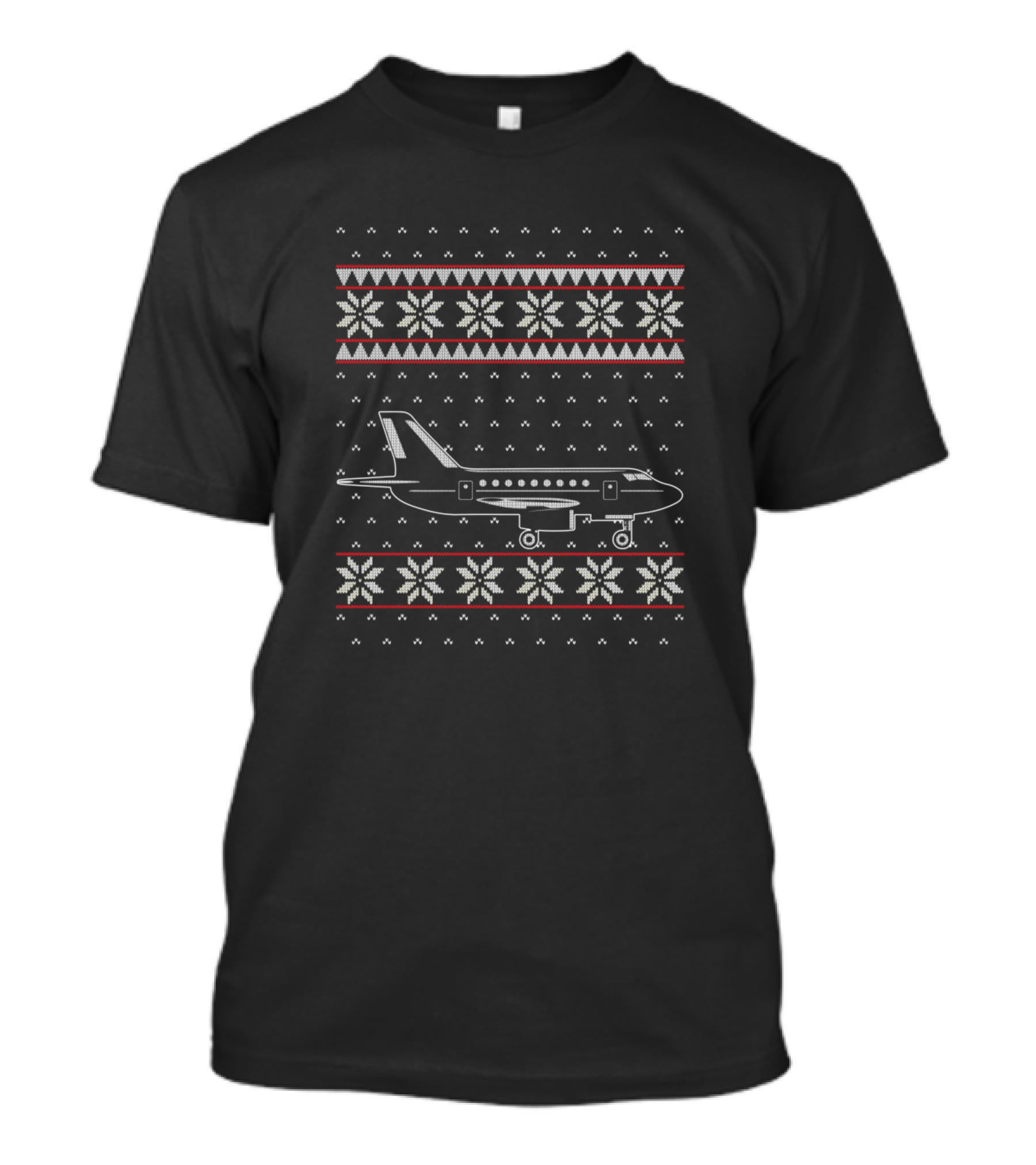 Plane Pilot Snowflake Pattern Airplane T-Shirt