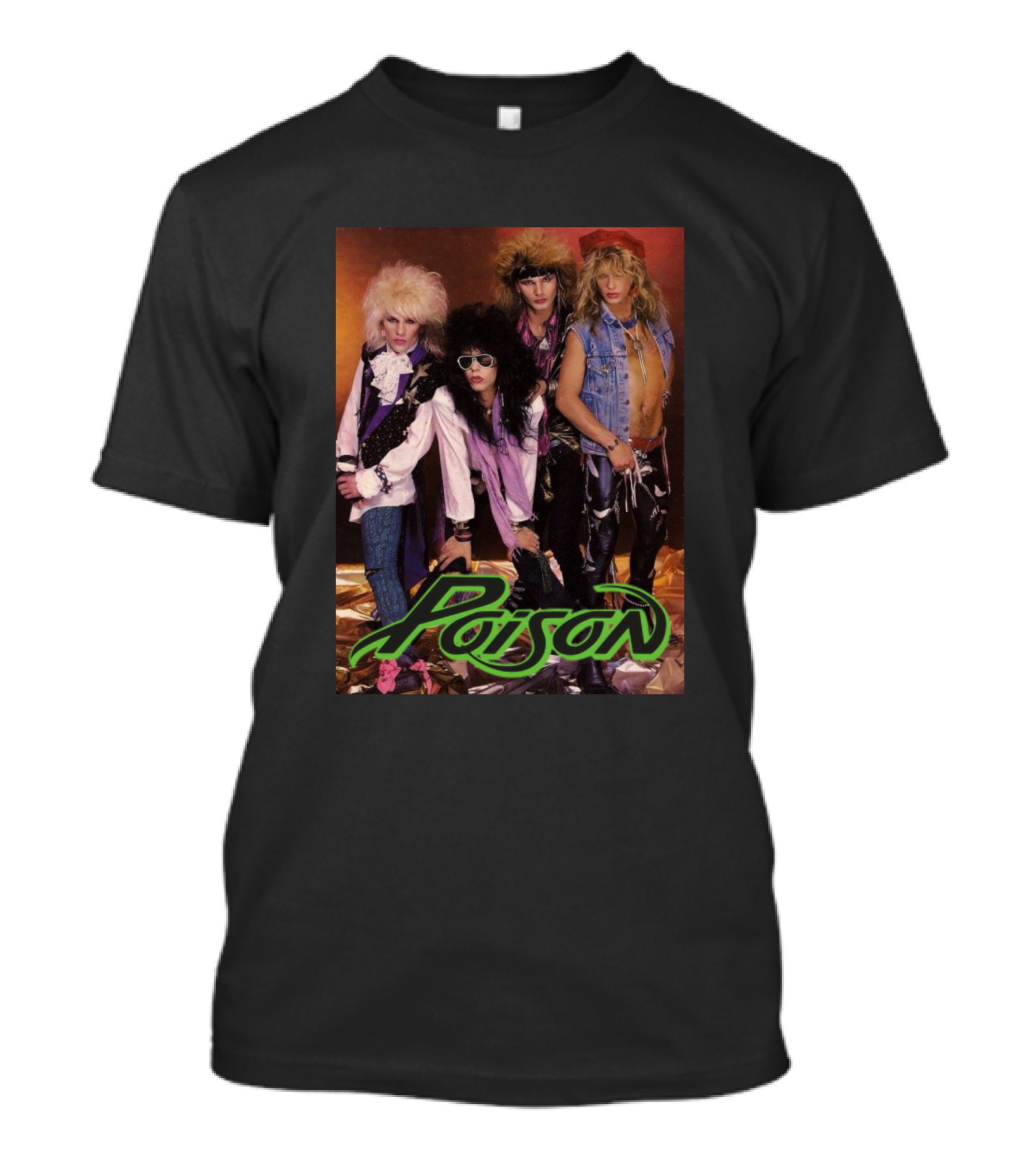Poison Band Glam Metal Era Group Photo T-Shirt