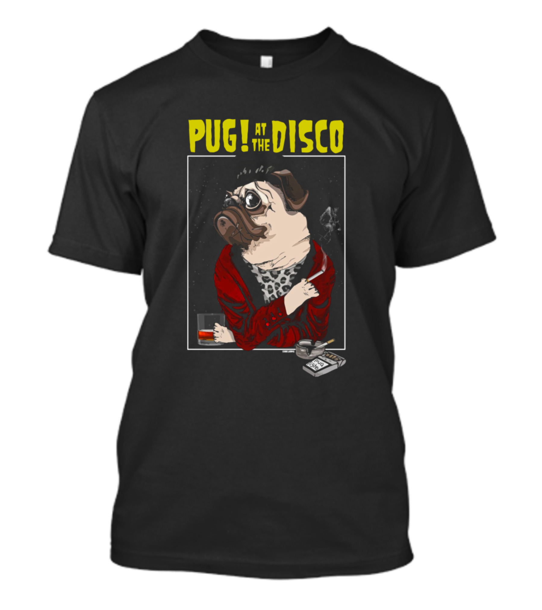 Pug At The Disco Smoking Jacket Cocktail T-Shirt