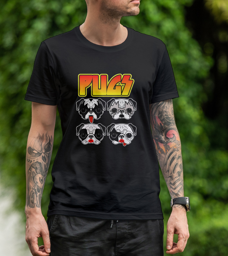 Pugs Rock Band Parody Quartet Faces T-Shirt