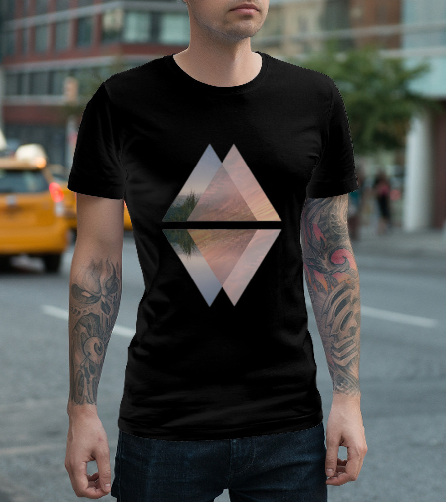 Triangle Mirror Scenic Reflection T-Shirt