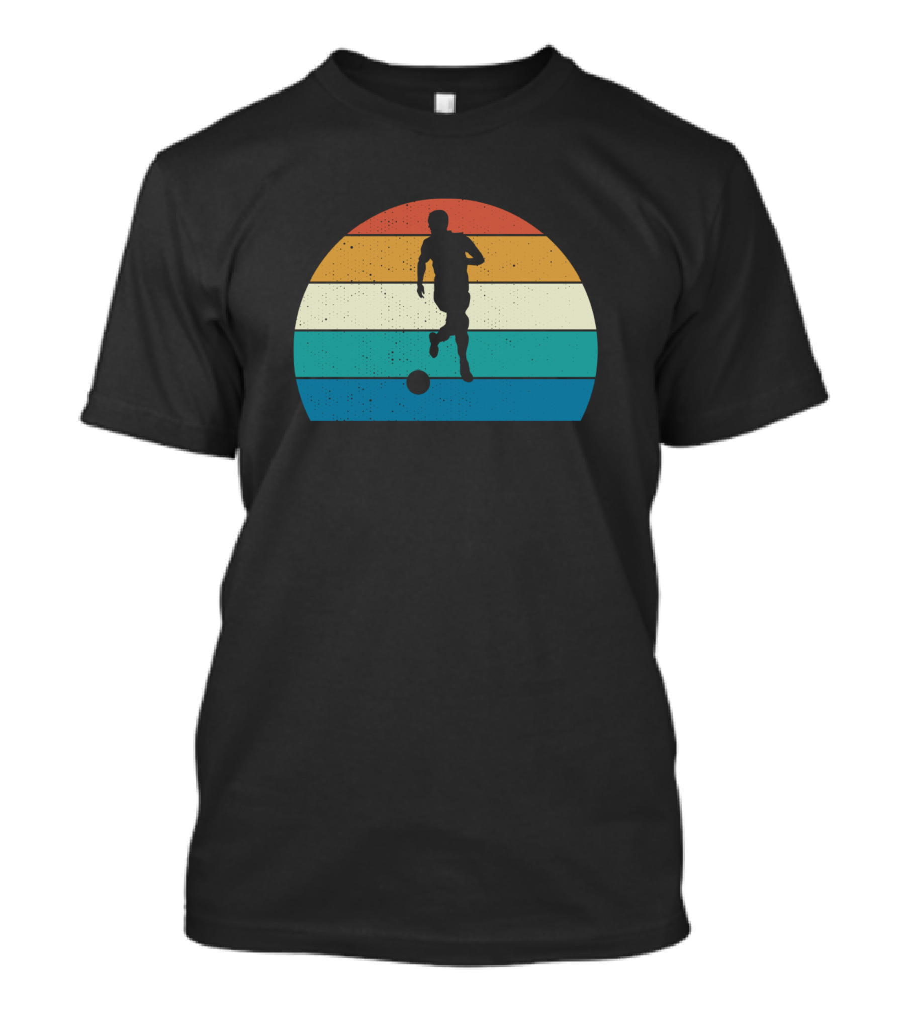 Retro Gradient Soccer Silhouette Vintage Player T-Shirt