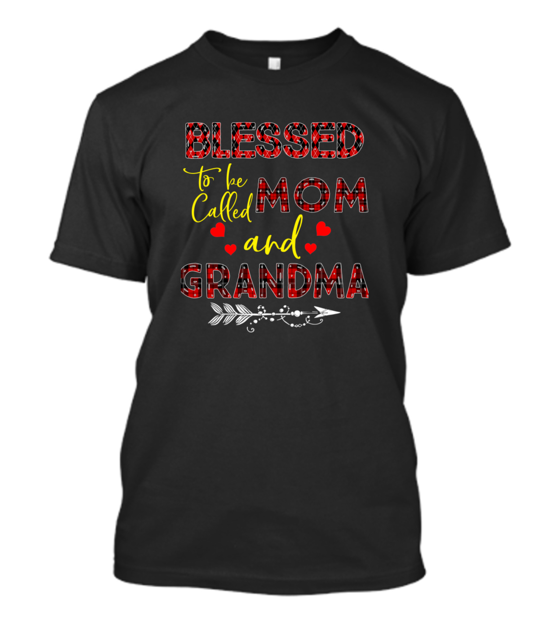 Blessed To Be Called Mom And Grandma With Hearts And Arrow T-Shirt