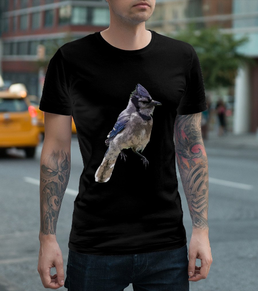 Blue Jay Color Realistic Bird T-Shirt