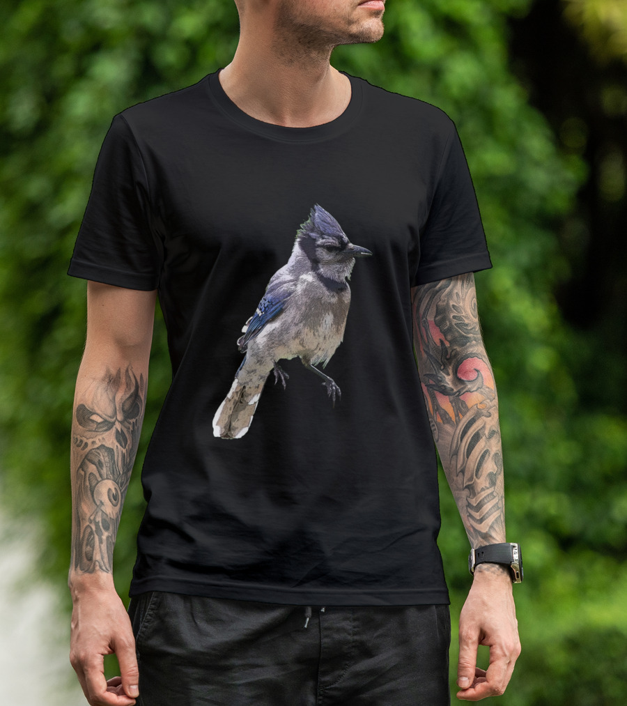 Blue Jay Color Realistic Bird T-Shirt