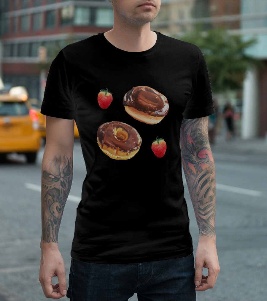 Donuts And Strawberries Chocolate Delight T-Shirt