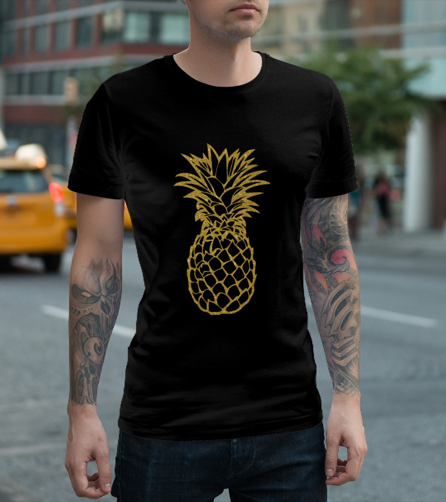Golden Pineapple Tropical Summer Vibrant Iconic Fruit T-Shirt