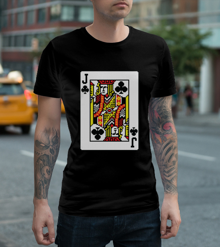 Jack Of Clubs Playing Card Pixel T-Shirt