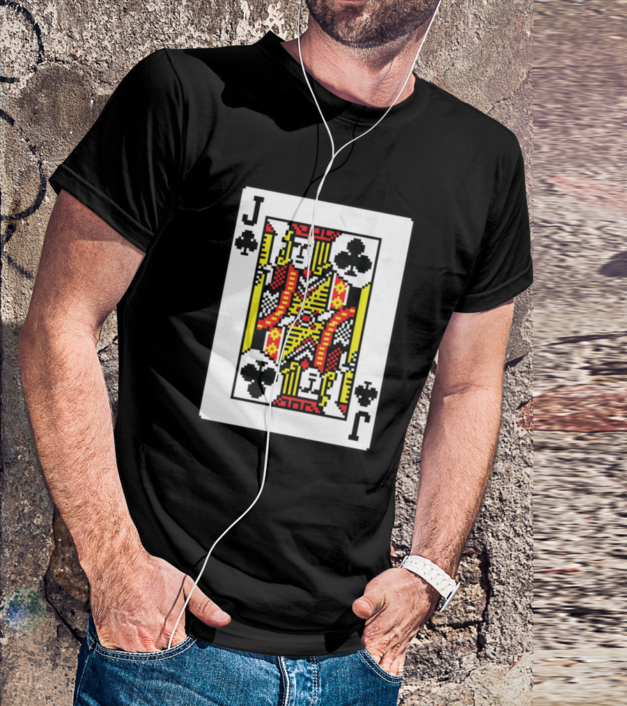 Jack Of Clubs Playing Card Pixel T-Shirt