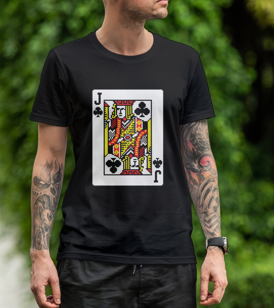 Jack Of Clubs Playing Card Pixel T-Shirt