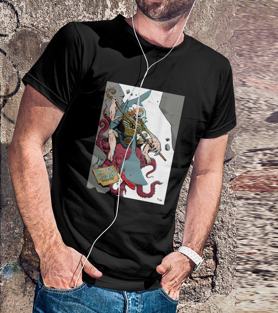 Waffle House Warrior On Konstantina The Octoshark Adventure T-Shirt