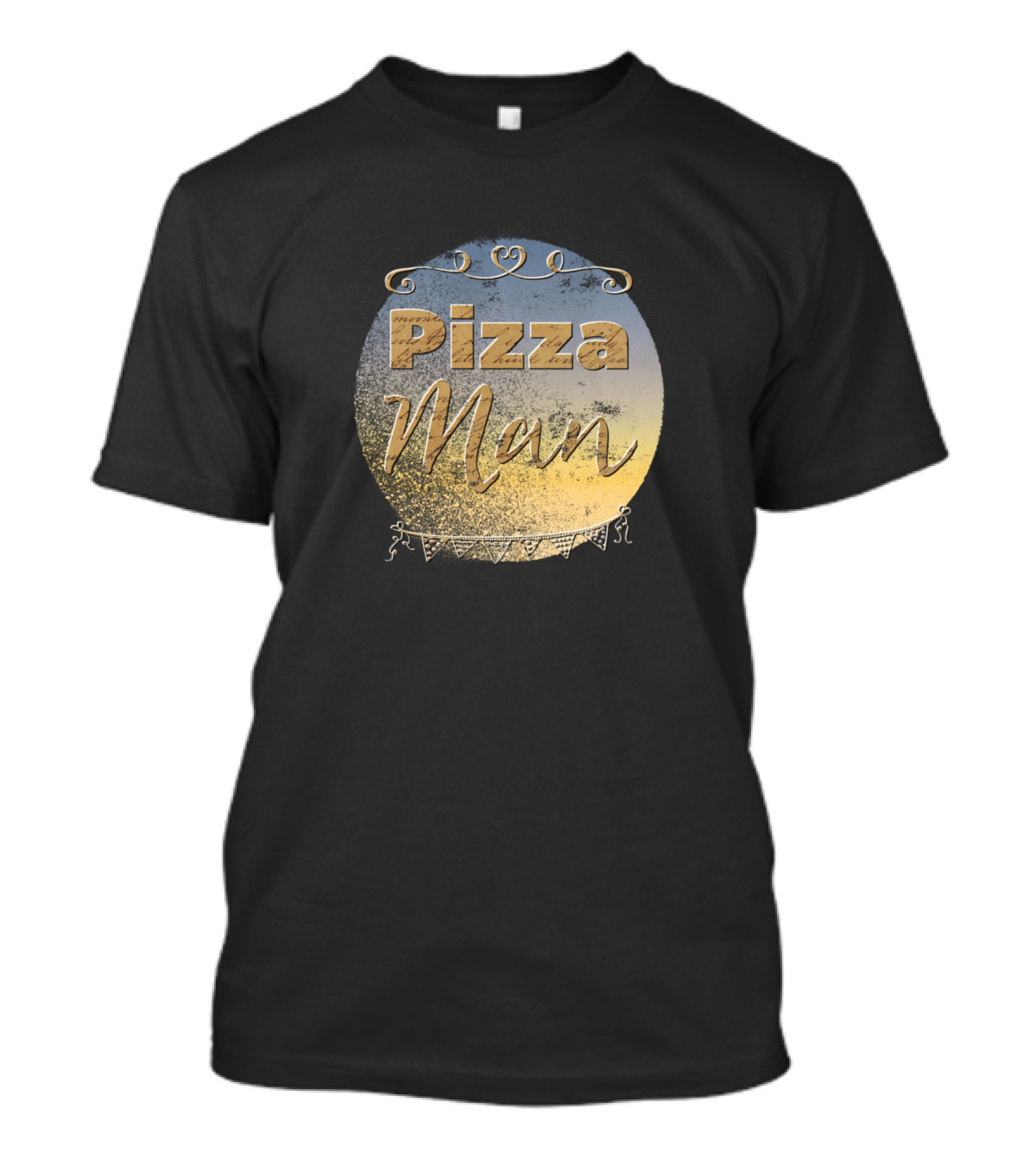 Pizza Man Retro Vintage Style Circle T-Shirt