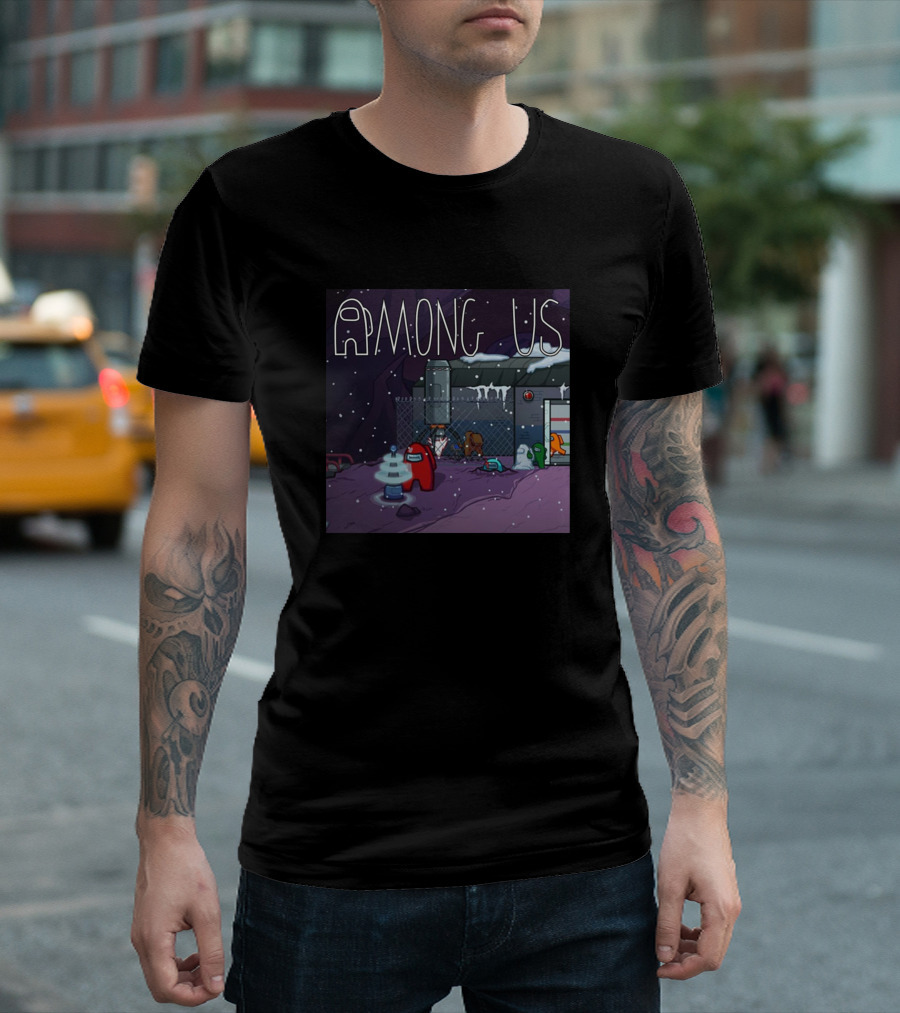 Among Us Polus Map Scene With Crewmates T-Shirt