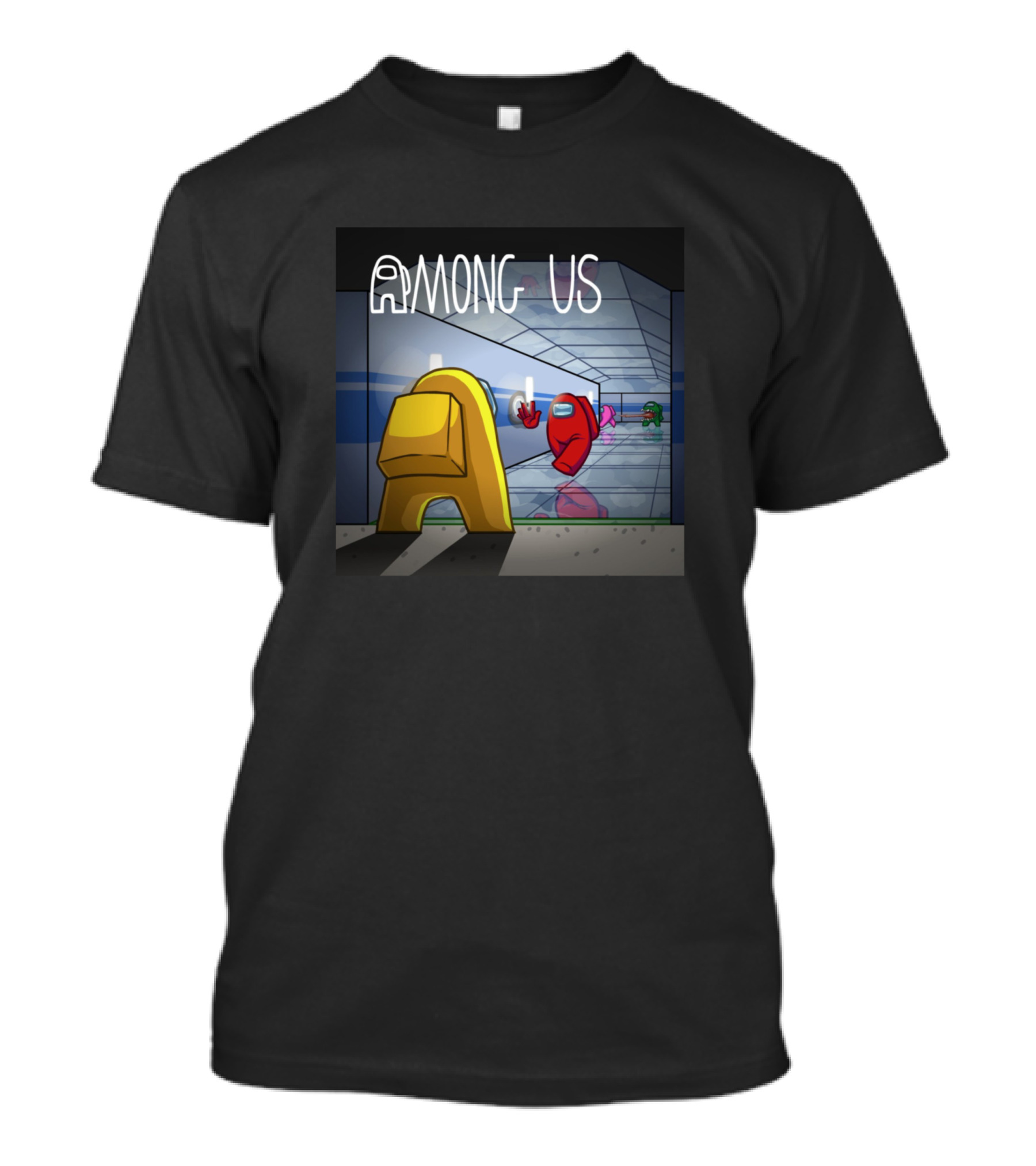 Among Us Space Station Characters In Polus Map Scene T-Shirt