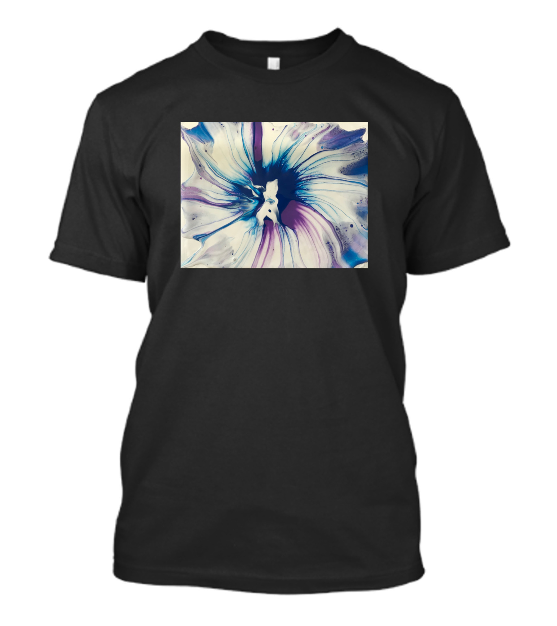 Purple Blue Spin Flower Abstract Burst T-Shirt