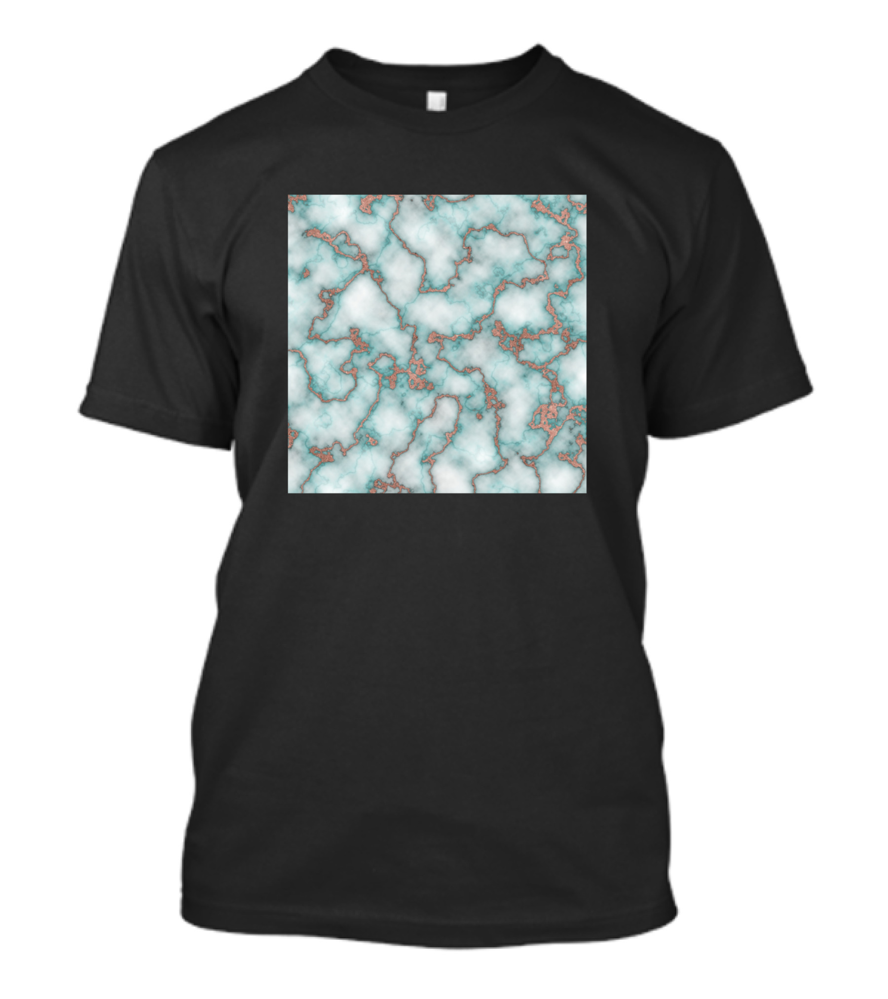 Rose Gold Teal Marble T-Shirt