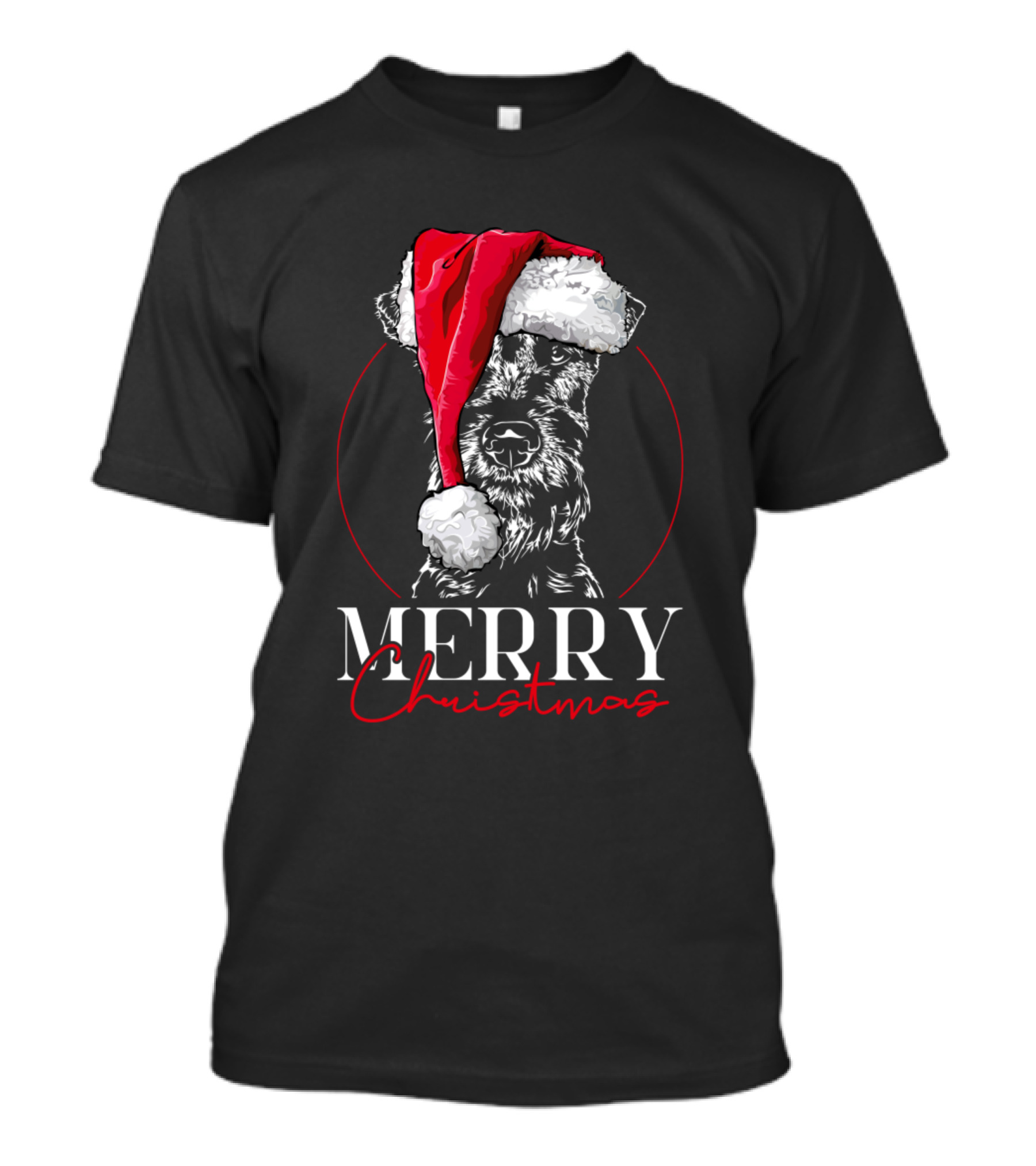 Merry Christmas Santa Irish Terrier Dog T-Shirt