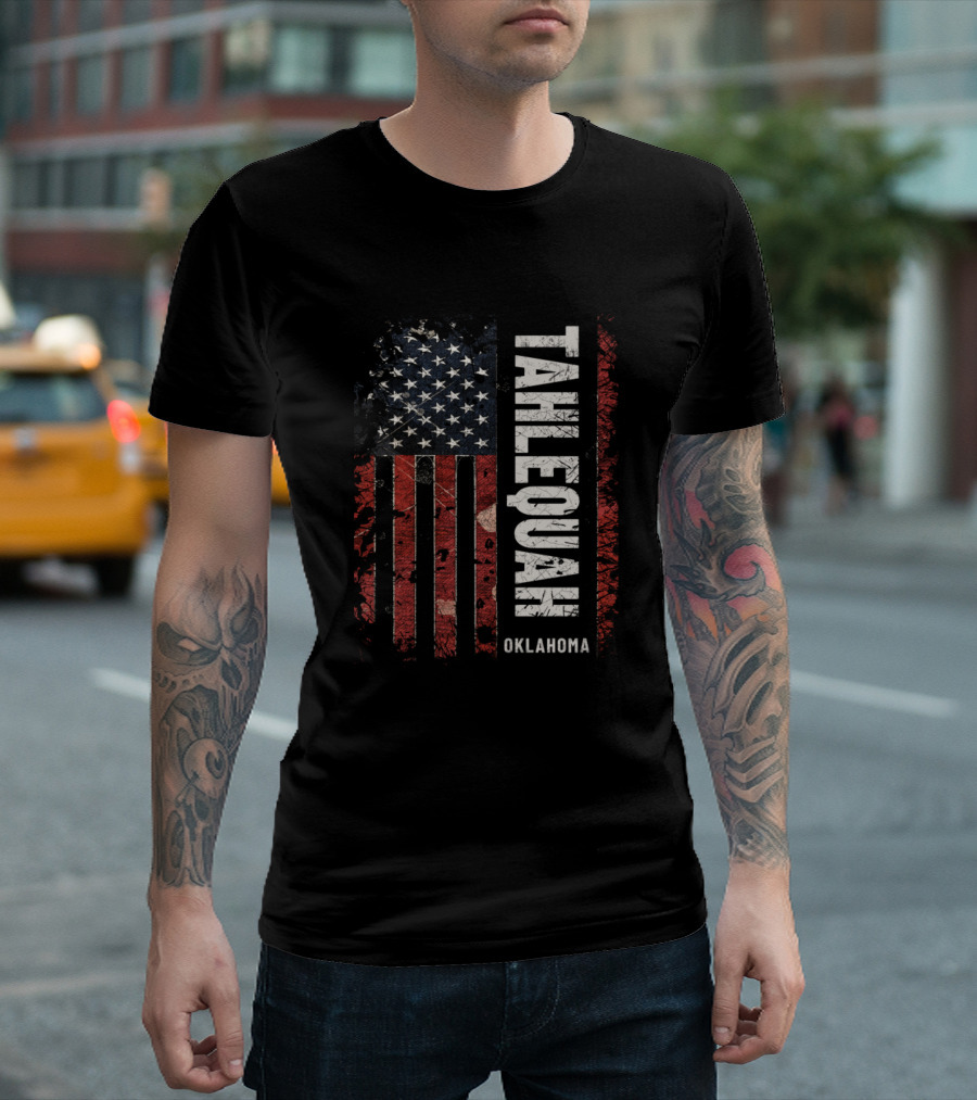 Tahlequah Oklahoma USA Flag T-Shirt