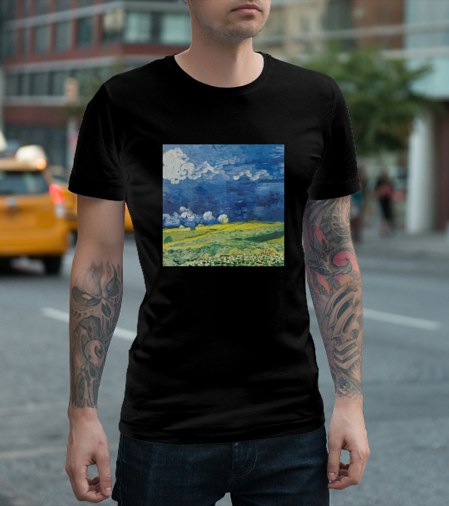 Vincent Van Gogh Wheat Field With Cypresses Painting T-Shirt