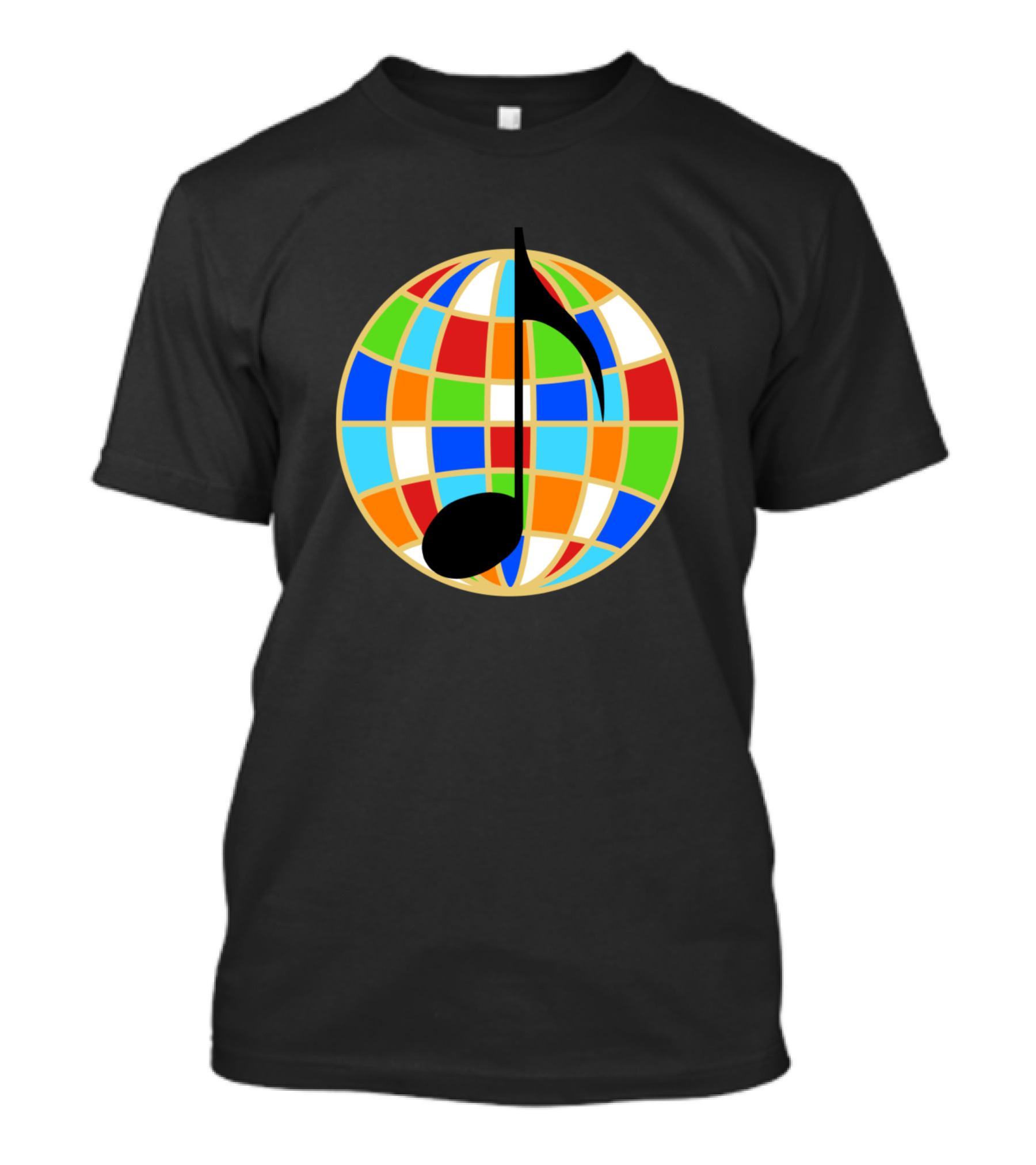 Connected Colorful Globe Music Note T-Shirt