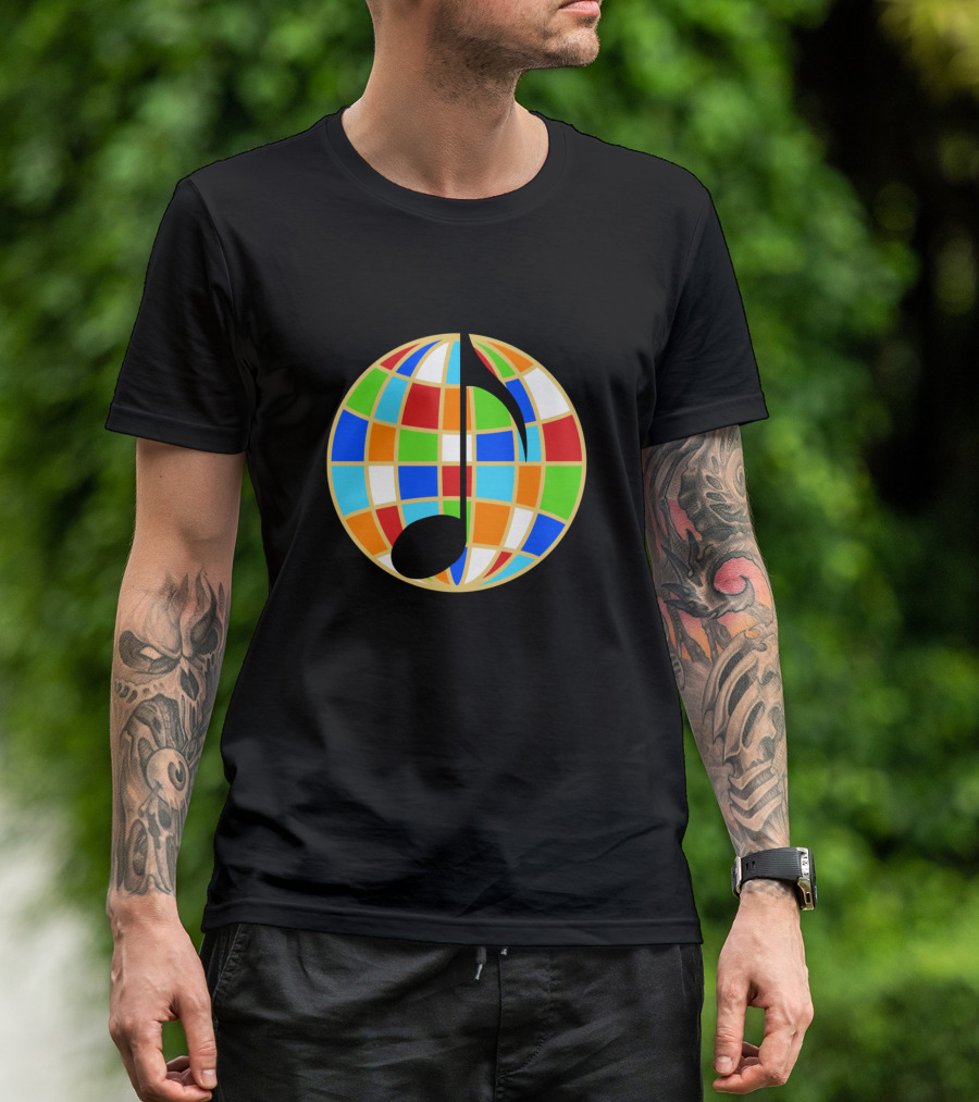 Connected Colorful Globe Music Note T-Shirt