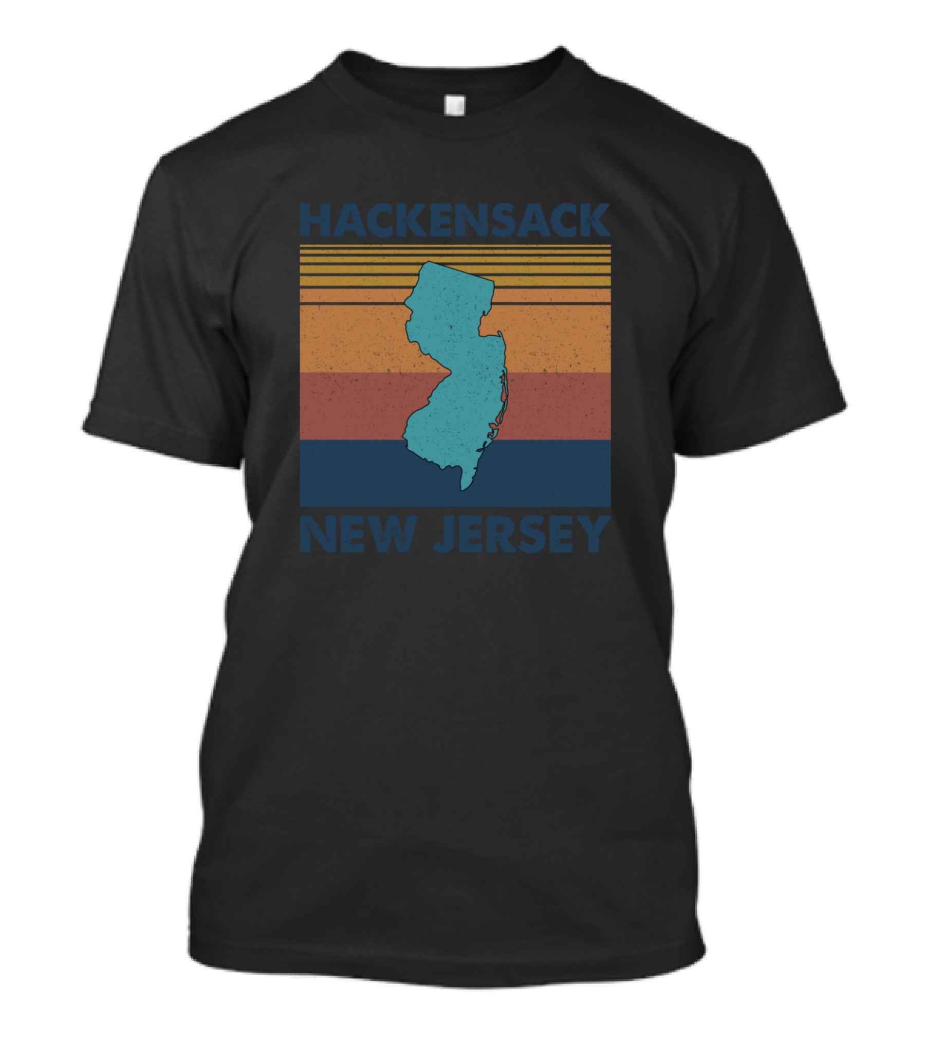 Hackensack New Jersey Retro Vintage Style地图 T-Shirt