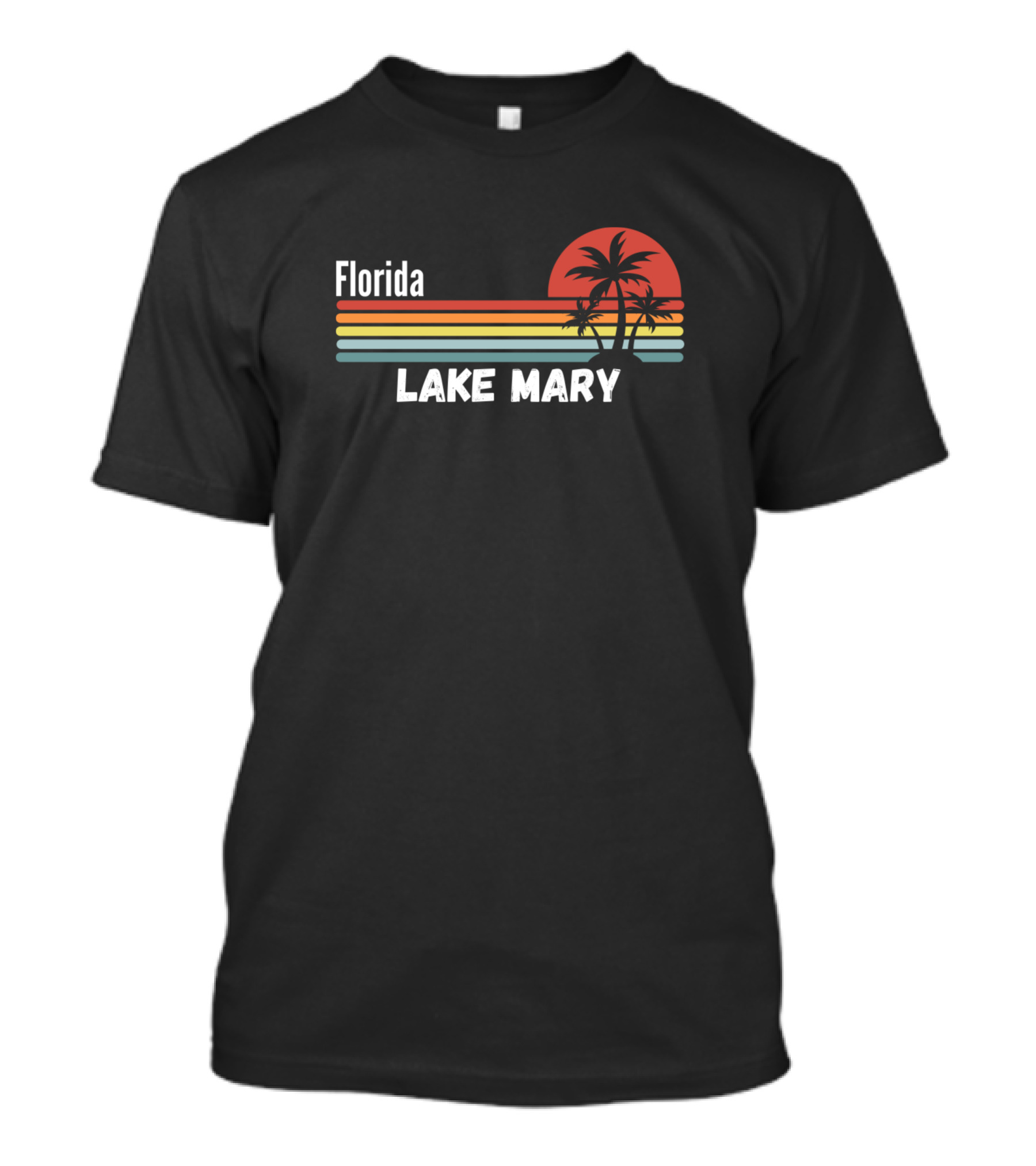Florida Lake Mary Retro Sunset Palm Trees T-Shirt