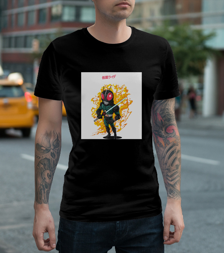 Kamen Rider Black Rx Fiery Transformation with Sword in Action T-Shirt