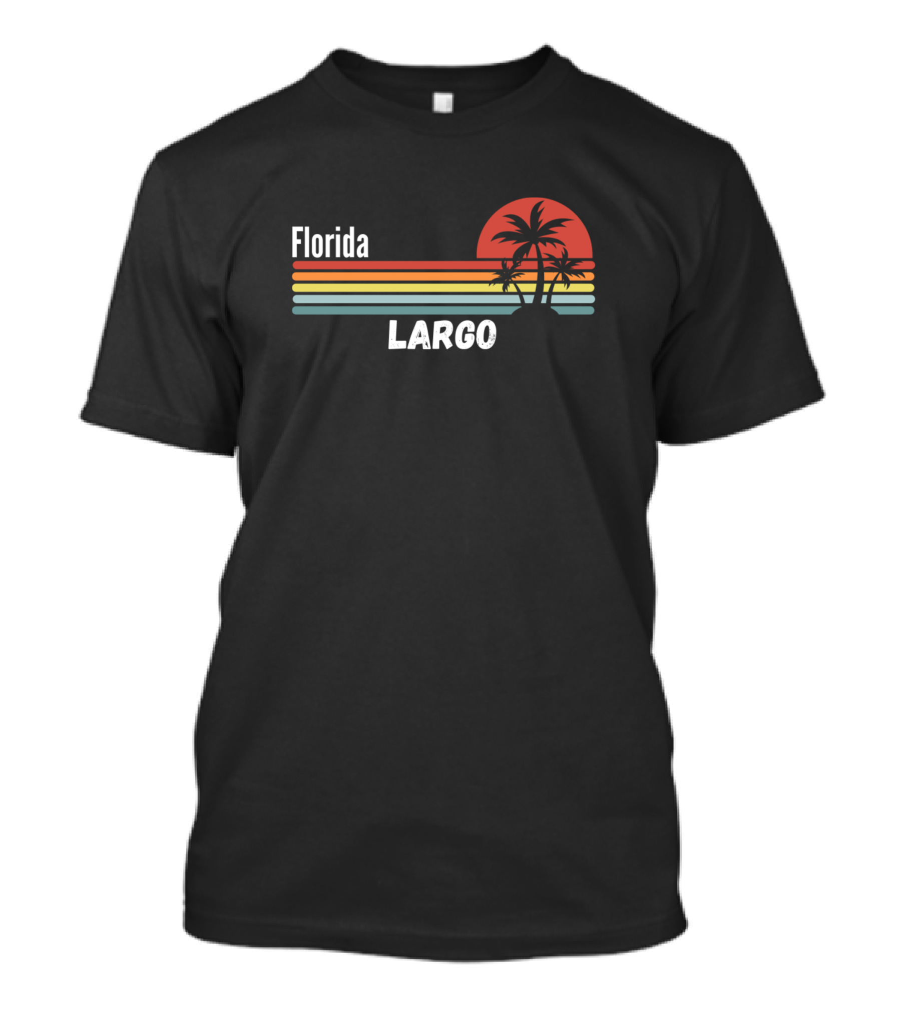 Florida Largo Sunset Palm Tree Retro T-Shirt