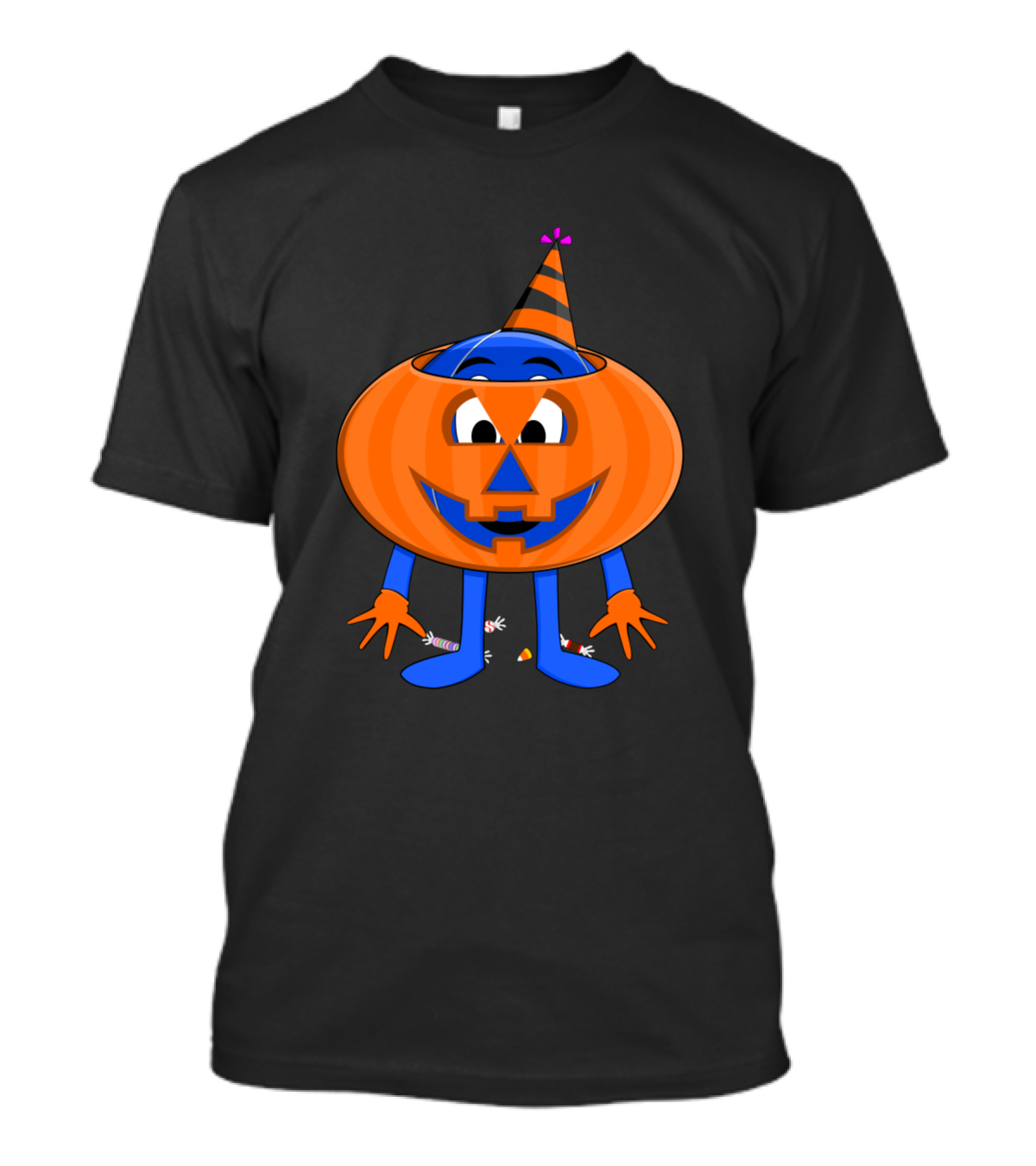 Mr Festives Pumpkin Halloween Candy Party Hat Fun T-Shirt