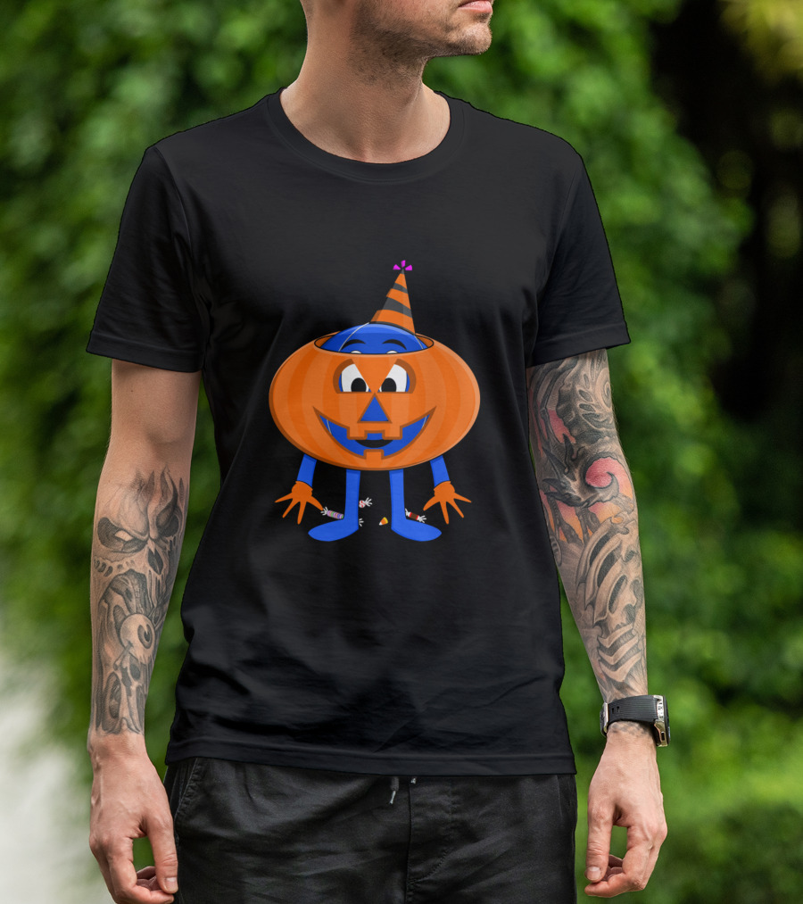 Mr Festives Pumpkin Halloween Candy Party Hat Fun T-Shirt