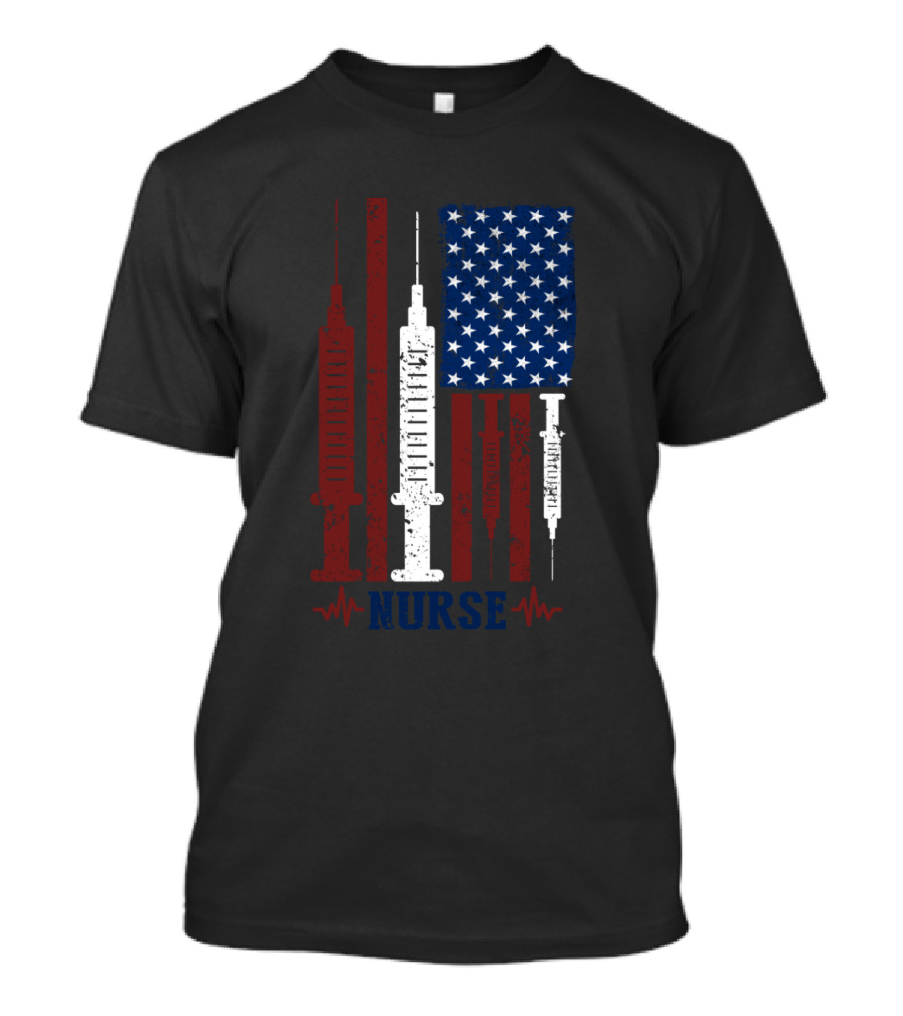 American Flag Syringe Nurse Patriotic USA T-Shirt