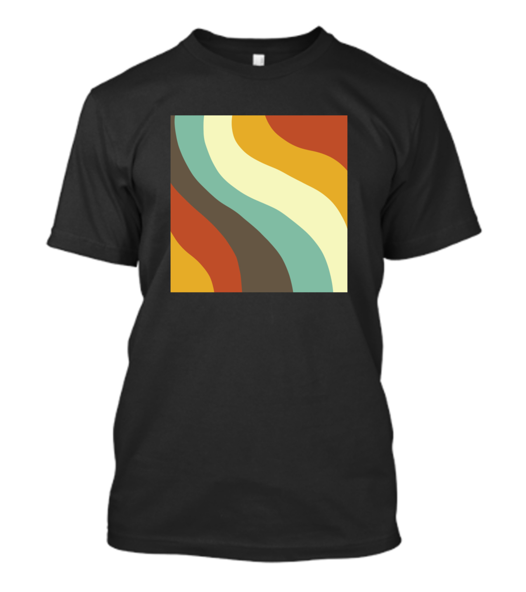 Retro Waves Vibrant Colorful Abstract 70s T-Shirt