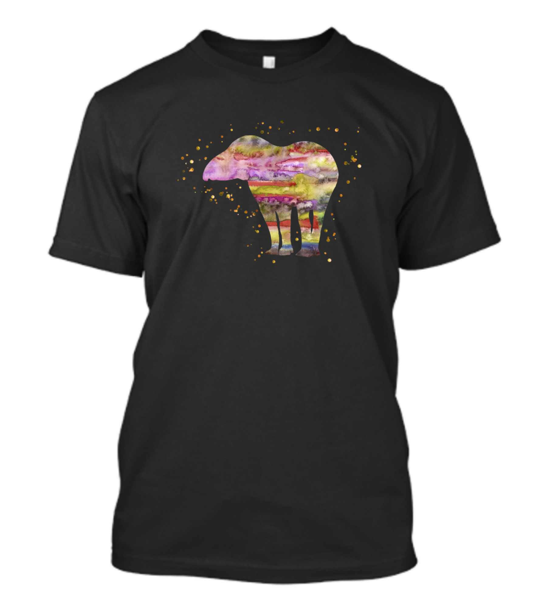 Tapir Color Splash With Gold Dots T-Shirt