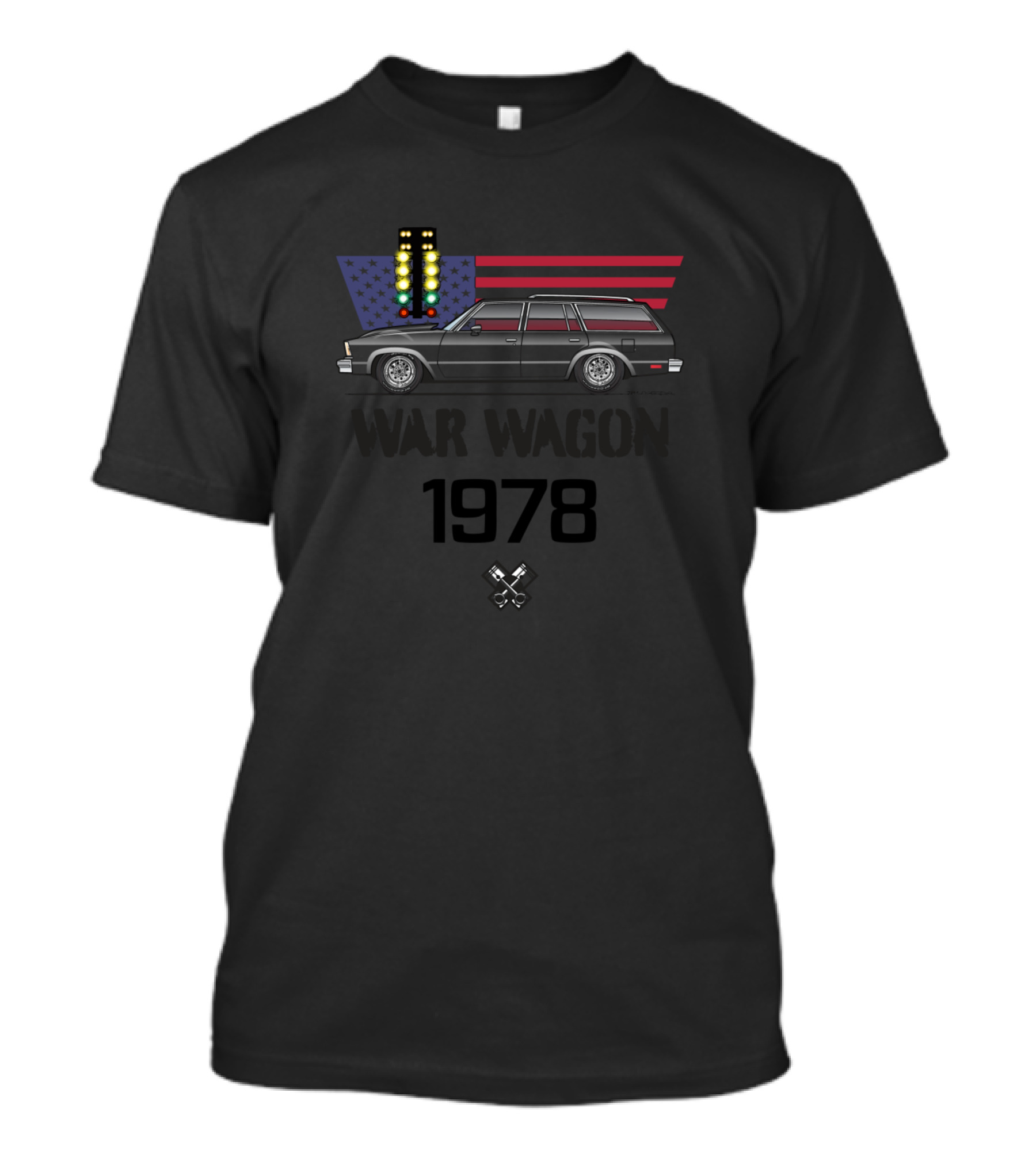 War Wagon 1978 Multi Color American Drag Racing Car T-Shirt