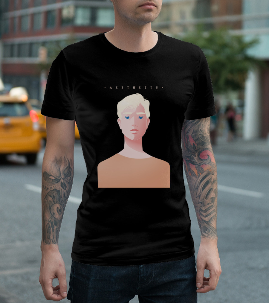 Aesthetic Minimalist Portrait Blonde Figure T-Shirt