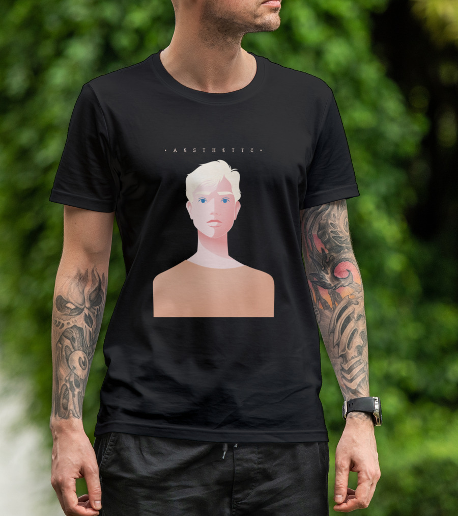 Aesthetic Minimalist Portrait Blonde Figure T-Shirt